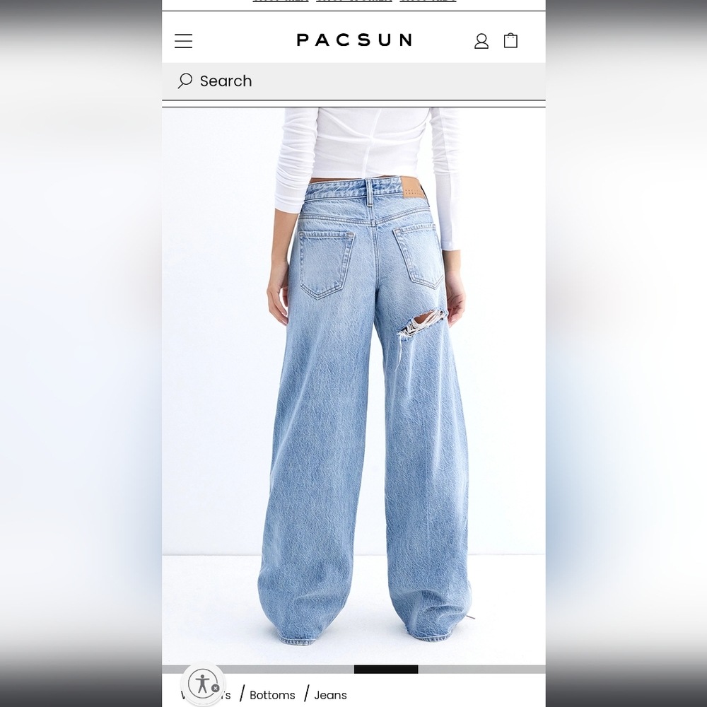 pacsun baggy jean in nightlight 25 butt rip style